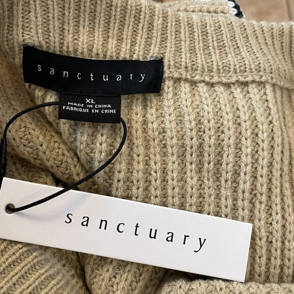 NWOT Sanctuary Wide Stripe Knit Chunky Sweater Sz. XL - Picture 3 of 3